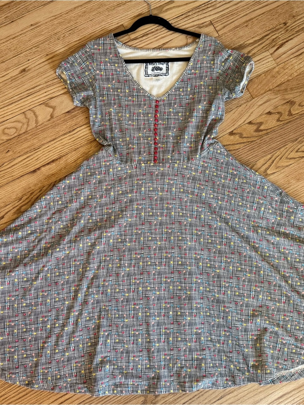Effie’s Heart Colorful Polkadot Confetti Print Dress sz Large